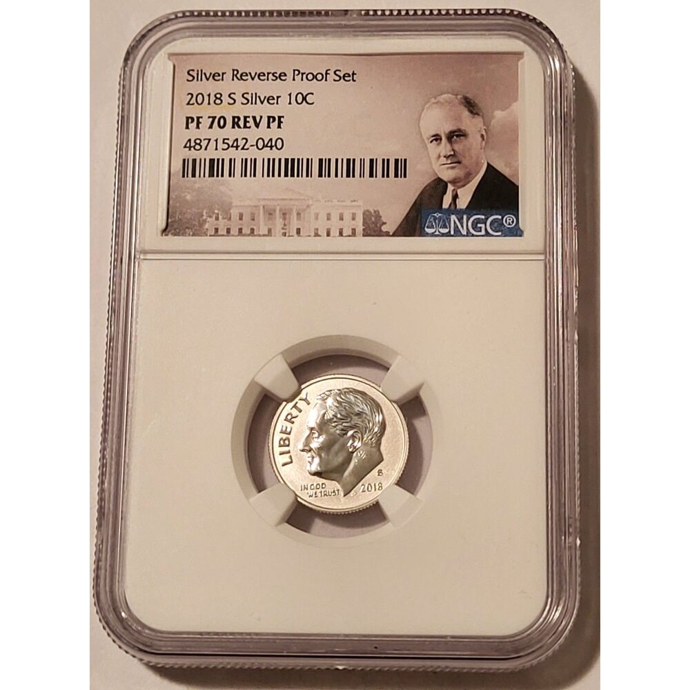 2018 S Silver Roosevelt Dime Reverse Proof PF70 NGC Portrait Label